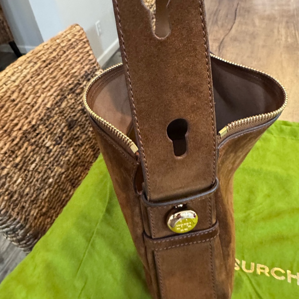 Tory Burch Brown Suede Romy Shoulder Bag - Picture 8 of 8